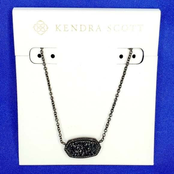 Kendra Scott Elisa Pendant Necklace in Black Druzy - Picture 14 of 16